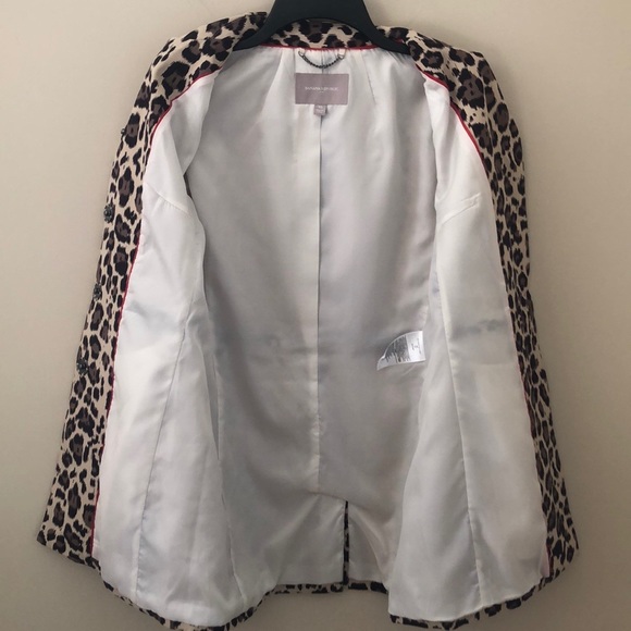 Banana Republic trench coat jacket women’s  XS lined animal print button front - Picture 7 of 12